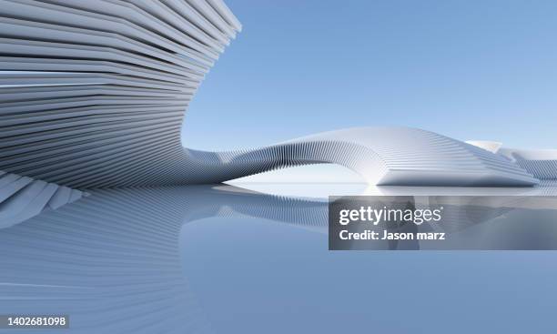 empty square front of modern architecture - science fiction stock-fotos und bilder