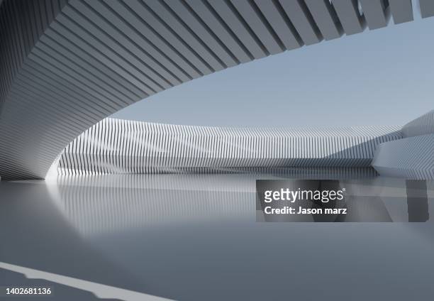 abstract concrete building background. 3d render - architecture 3d ストックフォトと画像