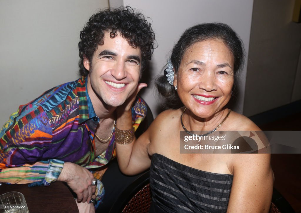 Darren Criss and mother Cerina Bru pose at the House of Suntory Hosts