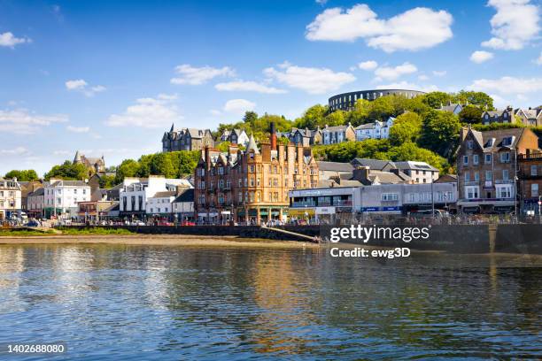 holidays in scotland - scenic view of oban on the west coast of scotland - oban scotland stock pictures, royalty-free photos & images