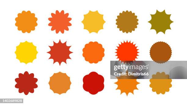 starburst badges and stickers - sun flare stock illustrations