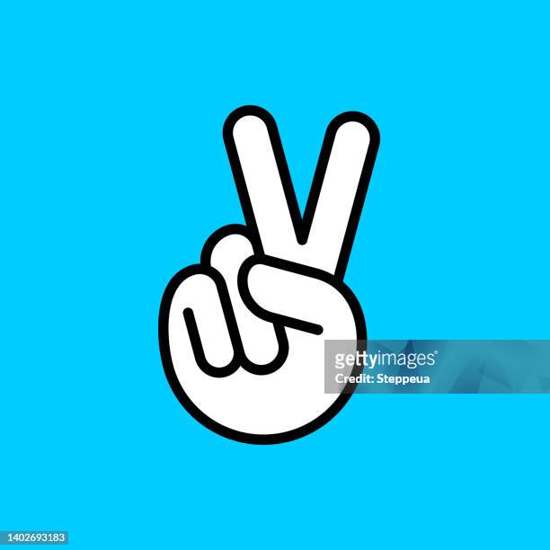 peace symbol - victory sign man stock-grafiken, -clipart, -cartoons und -symbole