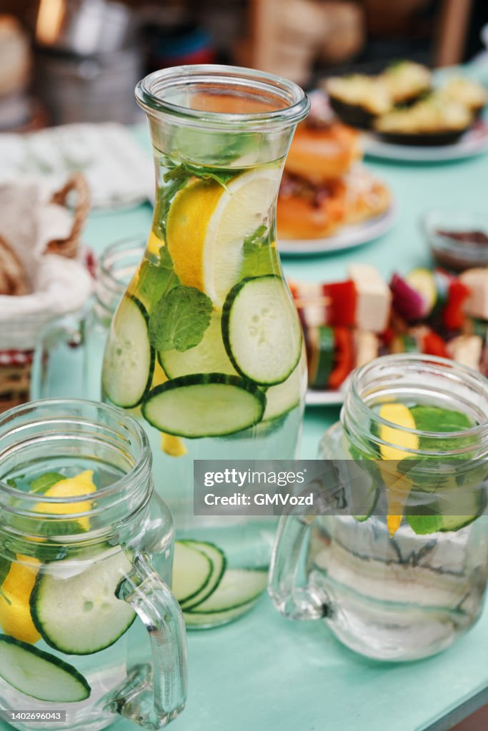 Infused Water with Fresh Cucumber and Lemon