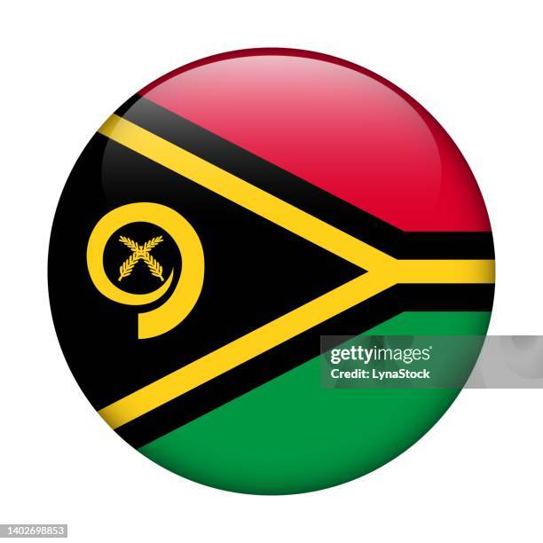 vanuatu national flag. vector icon. glass button for web, app, ui. glossy banner. - vanuatu stock illustrations