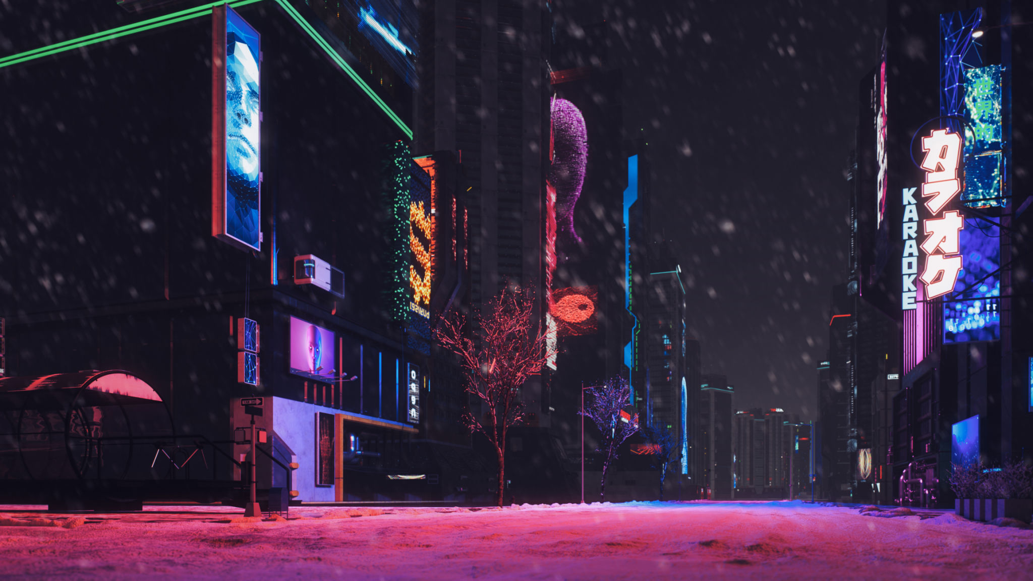 led video wall city