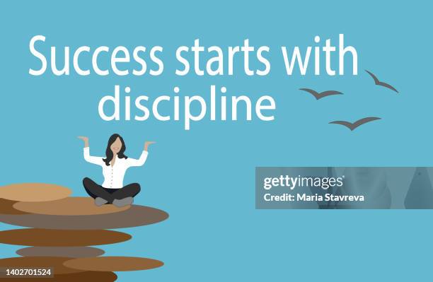 success starts with discipline - health motivational quotes stock illustrations