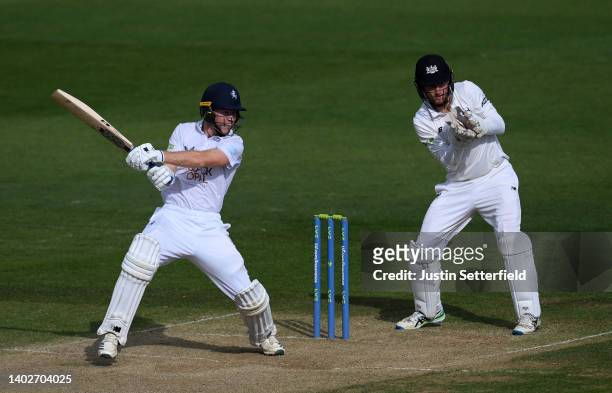 Ben Compton of Kent plays a shot during the LV= Insurance County Championship match between Kent and Gloucestershire at The Spitfire Ground on June...