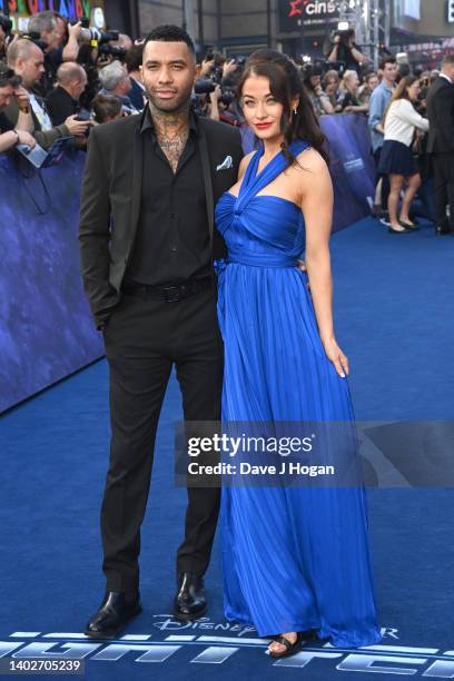 Jess Impiazzi and Jermaine Pennant attend the Lightyear UK Premiere at Cineworld Leicester Square on June 13, 2022 in London, England.