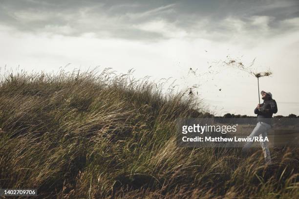 Casey Jarvis of South Africa plays out of the rough on the 15th hole during day one of the R&A Amateur Championship at Royal Lytham & St. Annes on...