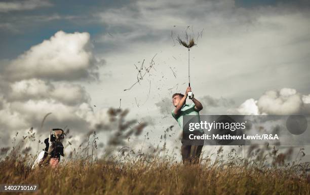 Robert Moran of Castle plays out of the rough on the 15th hole during day one of the R&A Amateur Championship at Royal Lytham & St. Annes on June 13,...