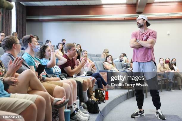 Singer-songwriter Walker Hayes attends a songwriting session with ACM Lifting Lives Music Campers at Scarritt Bennett Center on June 13, 2022 in...