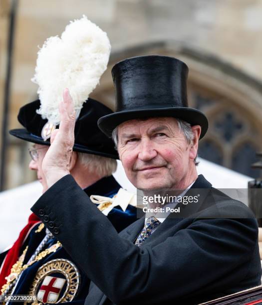 Vice Admiral Sir Timothy Laurence attends the Order Of The Garter Service at St George's Chapel on June 13, 2022 in Windsor, England. The Order of...