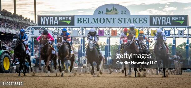 The start of the 154th Running of the Belmont Stakes at Belmont Park in Elmont, New York, on June 11, 2022.