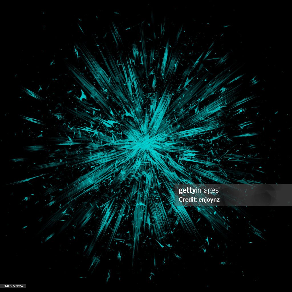 Explosión vectorial grunge negra y azul
