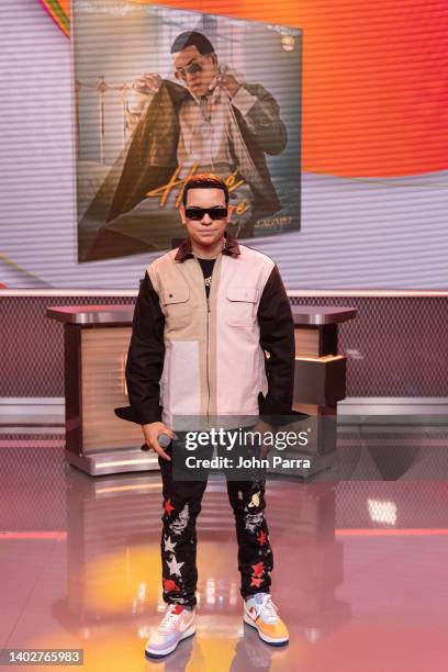 Alvarez performs during his visit to "Despierta America" at Univision Studios to promote Hare Hare on June 13, 2022 in Doral, Florida.