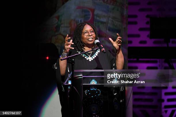 Whoopi Goldberg presents an award during the 2022 Apollo Theater Spring Benefit at The Apollo Theater on June 13, 2022 in New York City.