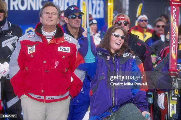 Women''s downhill skier Picabo Street of the USA, right, with surgeon Dr. Steadman at the 1996 International Ski Festival in Vail, Colorado. Dr....