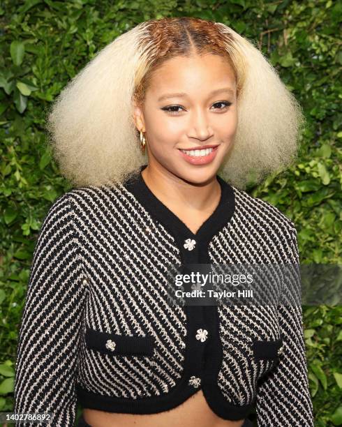 Amandla Stenberg attends the 2022 Tribeca Film Festival Chanel Arts Dinner at Balthazar on June 13, 2022 in New York City.