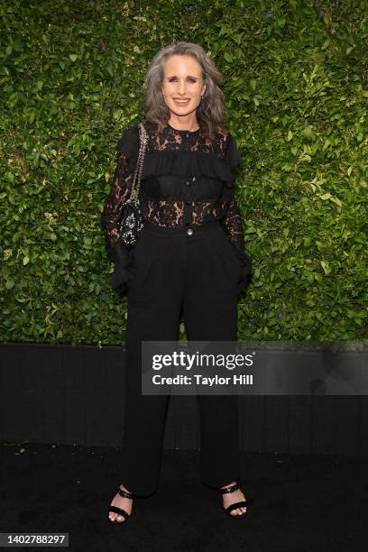 Andie MacDowell attends the 2022 Tribeca Film Festival Chanel Arts Dinner at Balthazar on June 13, 2022 in New York City.