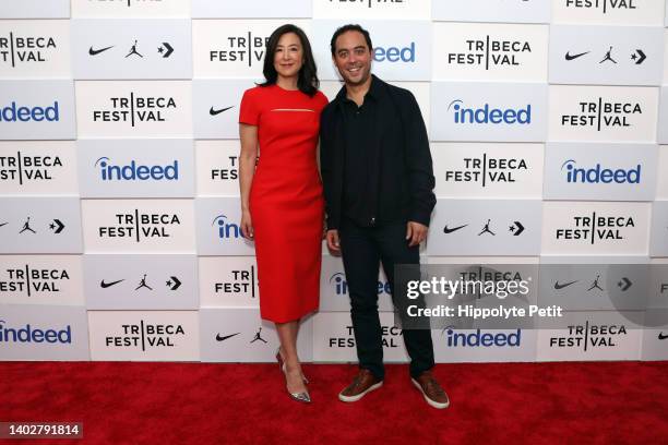 Clara Wu Tsai and Nicholas Ma attend the "Unfinished Business" premiere during the 2022 Tribeca Festival at BMCC Tribeca PAC on June 13, 2022 in New...