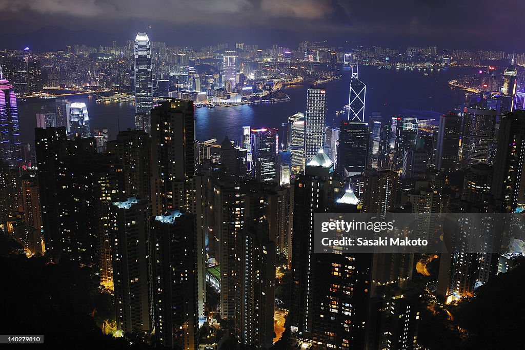 Hong Kong night scape from peak