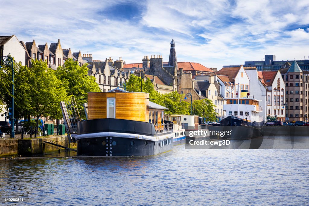 Holidays in Scotland - Scenic Leith Harbour on the north east side of Scotland's capital city of Edinburgh