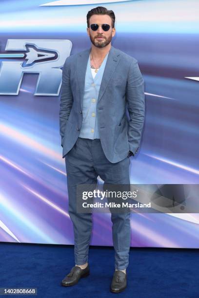 Chris Evansattends the UK Premiere of "Lightyear" at Cineworld Leicester Square on June 13, 2022 in London, England.