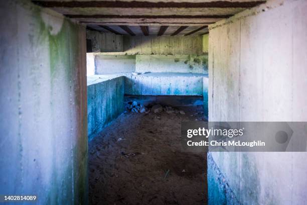 the old german defensive bunker wn90 aleman en gefosse-fontenay - nazism stock pictures, royalty-free photos & images