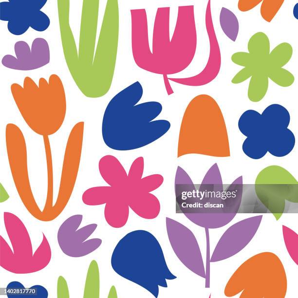 modern abstract natural floral seamless pattern. - graphic print fabric stock illustrations