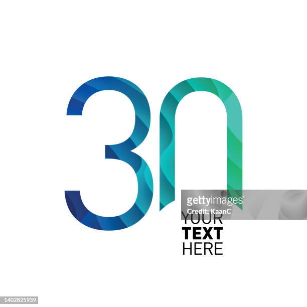 abstract number, anniversary logo template isolated, anniversary number, anniversary vector stock illustration - 30th anniversary stock illustrations
