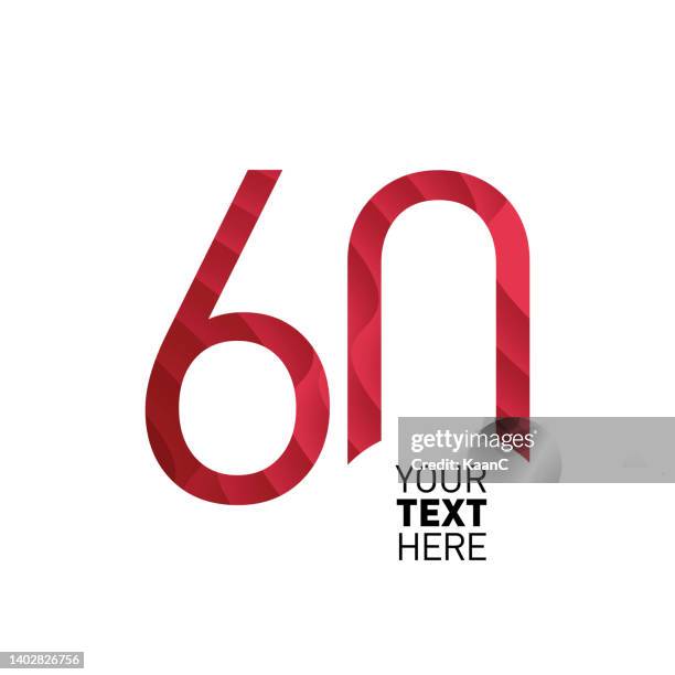 stockillustraties, clipart, cartoons en iconen met abstract number, anniversary logo template isolated, anniversary number, anniversary vector stock illustration - 60 jarig jubileum