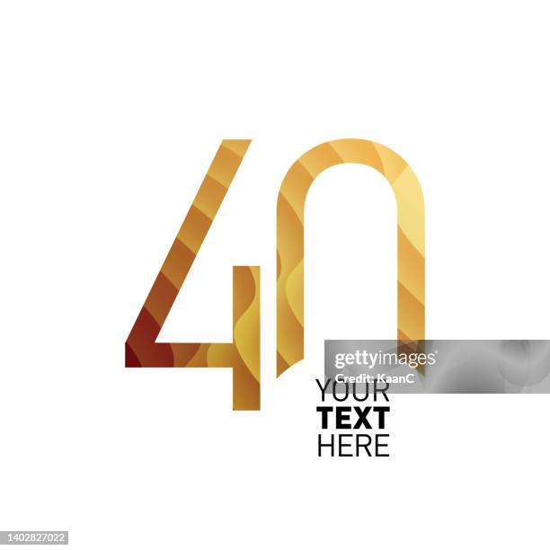 abstract number, anniversary logo template isolated, anniversary number, anniversary vector stock illustration - 40th anniversary celebration stock illustrations