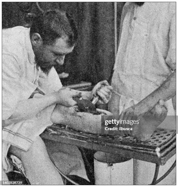 antique photo: surgery operation - archival doctor stock illustrations