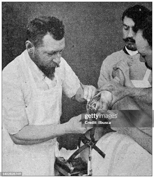 antique photo: surgery operation - surgeon stock illustrations