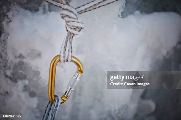 ice climbing - belaying stock pictures, royalty-free photos & images