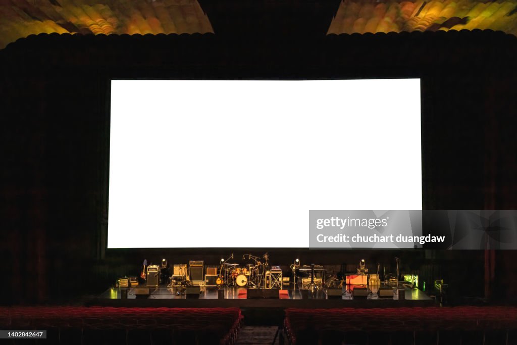 Billboard blank advertising banner media display in theater