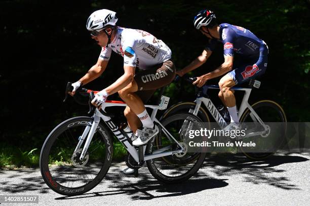 Benoit Cosnefroy of France and AG2R Citröen Team competes during the 85th Tour de Suisse 2022 - Stage 3 a 176,9km stage from Aesch to Grenchen /...