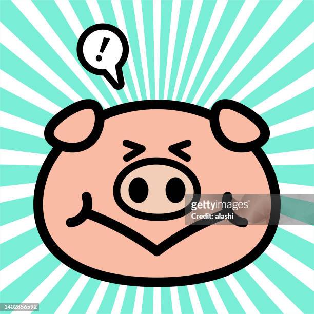 cute character design of the pig - greed stock illustrations