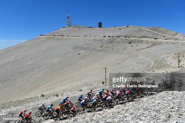 General view of the peloton climbing to the Mont Ventoux during the 4th Mont Ventoux Denivele Challenge 2022 a 153km one day race from...