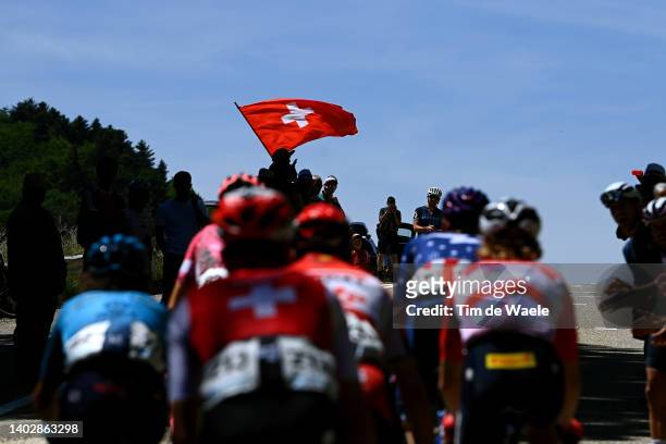Manuele Boaro of Italy and Team Astana – Qazaqstan, Stefan Bissegger of Switzerland and Team EF Education - Easypost, Philippe Gilbert of Belgium and...