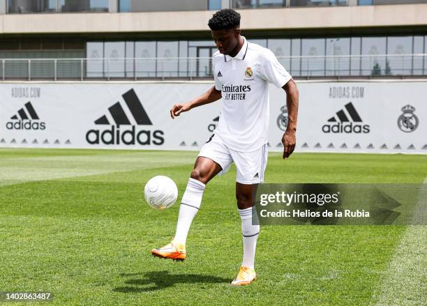 Aurelien Tchouameni of Real Madrid CF during the La Liga match between Real Madrid and UD Almeria played at Santiago Bernabeu Stadium on April 29, 2023 in Madrid, Spain. (Photo by Cesar