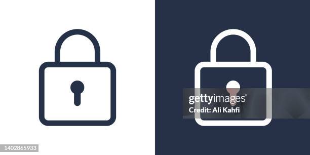illustrazioni stock, clip art, cartoni animati e icone di tendenza di icona del lucchetto - serrato