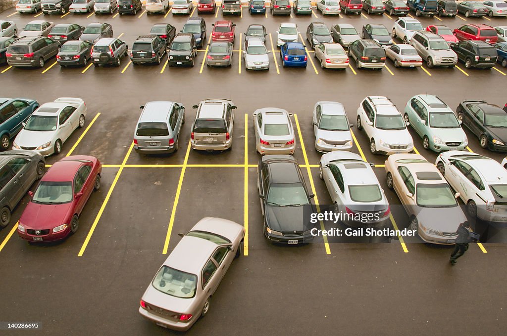 Parking lot full with cars