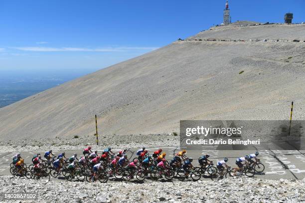 General view of the peloton climbing to the Mont Ventoux during the 4th Mont Ventoux Denivele Challenge 2022 a 153km one day race from...