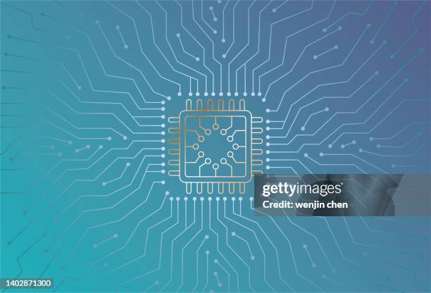 chip and circuit board diagram - gpu chip stock illustrations