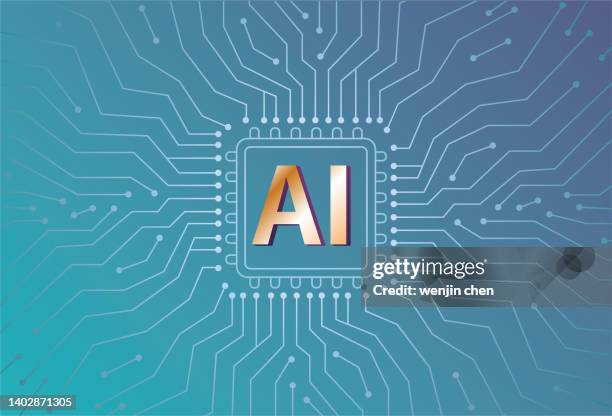 ai artificial intelligence chip - artificial intelligence logo stock illustrations