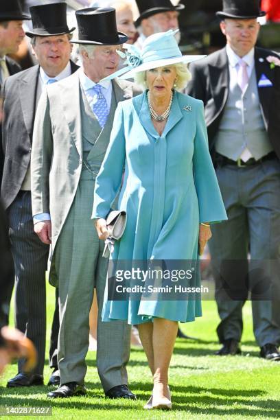Prince Charles, Prince of Wales and Camilla, Duchess of Cornwall attend Royal Ascot 2022 at Ascot Racecourse on June 14, 2022 in Ascot, England.