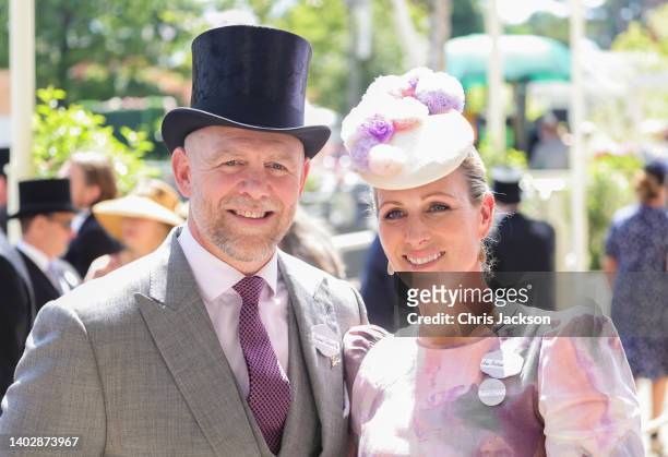 Mike Tindall and Zara Phillips attend Royal Ascot 2022 at Ascot Racecourse on June 14, 2022 in Ascot, England.