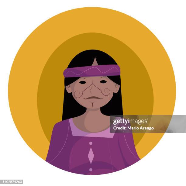 ilustrações de stock, clip art, desenhos animados e ícones de illustration of a colombian indigenous woman - indio brasileiro