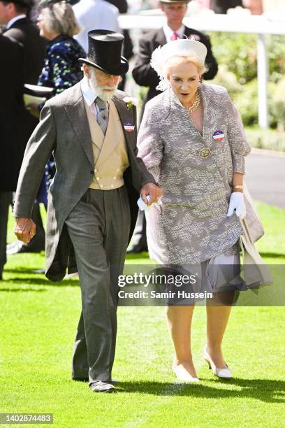 Prince Michael of Kent and Princess Michael of Kent attend Royal Ascot 2022 at Ascot Racecourse on June 14, 2022 in Ascot, England.